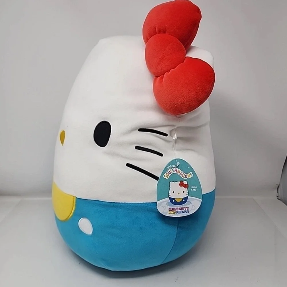 Squishmallows Hello Kitty Sanrio 12 Inch Blue Overalls Plush Toy‎ SQSN01375 NEW